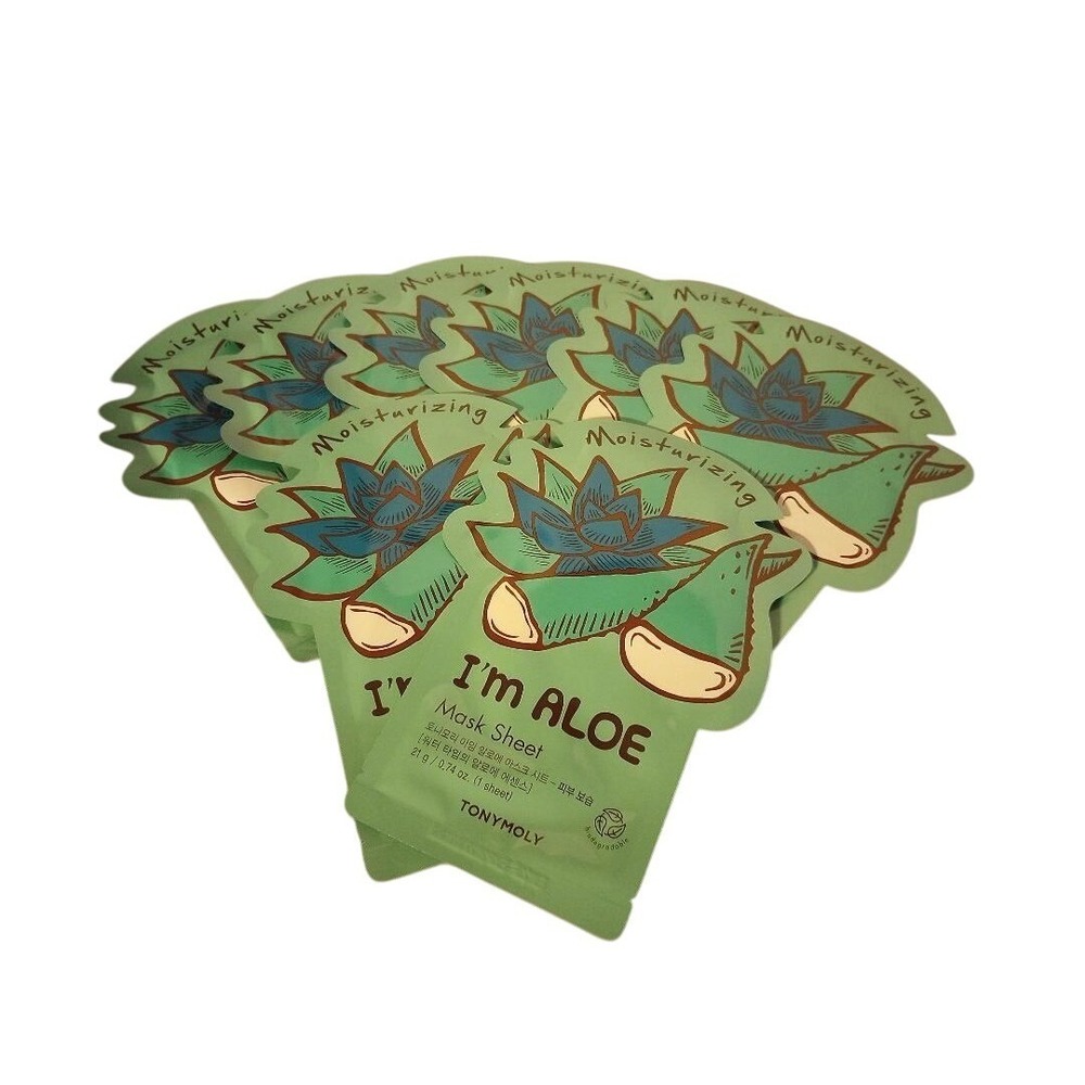 TONYMOLY I'm Aloe Mask Sheet Lot of 8 NEW SEALED Moisturizing Face Masks